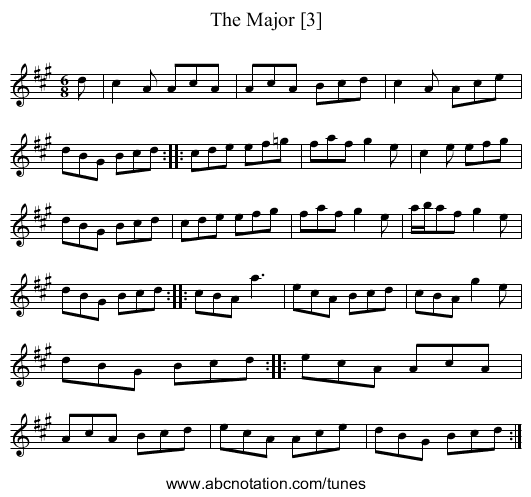 Major [3], The - staff notation