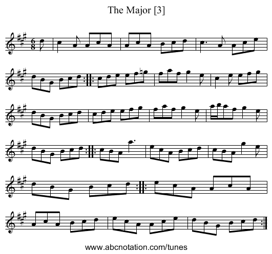 Major [3], The - staff notation