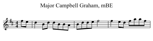 Major Campbell Graham, mBE - staff notation