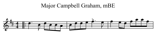 Major Campbell Graham, mBE - staff notation