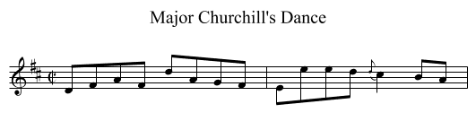 Major Churchill's Dance - staff notation