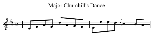 Major Churchill's Dance - staff notation