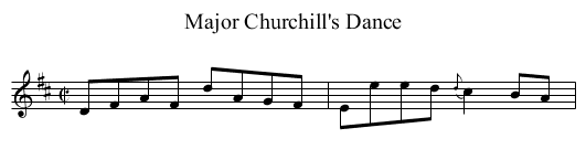 Major Churchill's Dance - staff notation