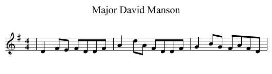 Major David Manson - staff notation
