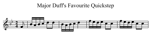 Major Duff's Favourite Quickstep - staff notation
