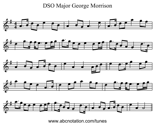 Major George Morrison, DSO - staff notation