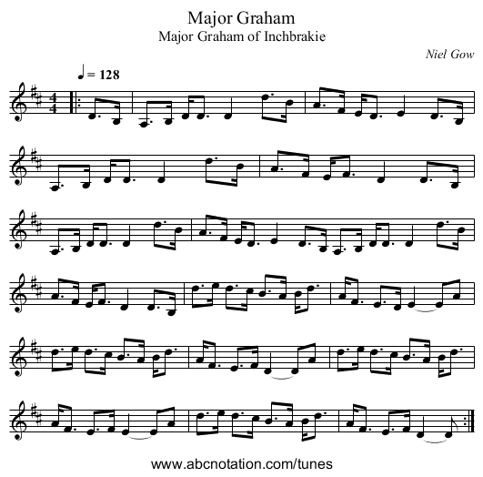 Major Graham - staff notation