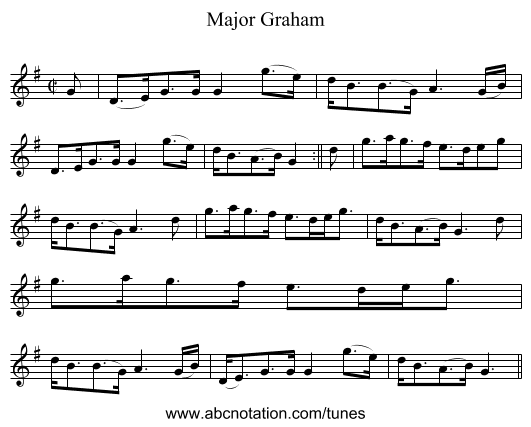 Major Graham - staff notation