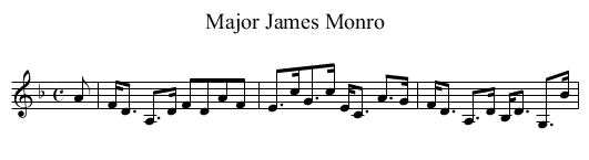 Major James Monro - staff notation