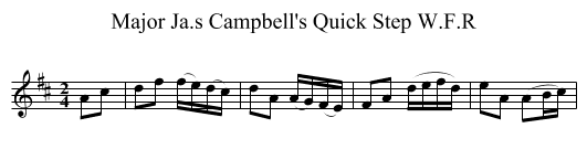 Major Ja.s Campbell's Quick Step W.F.R - staff notation