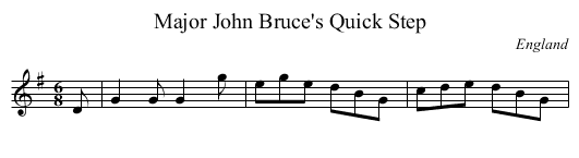 Major John Bruce's Quick Step - staff notation