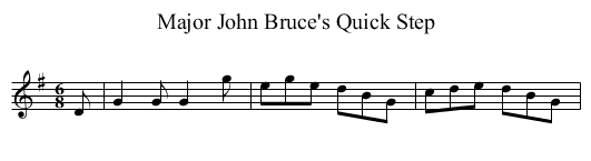 Major John Bruce's Quick Step - staff notation