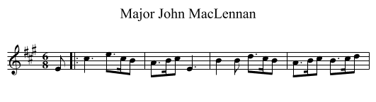 Major John MacLennan - staff notation
