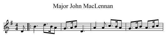 Major John MacLennan - staff notation