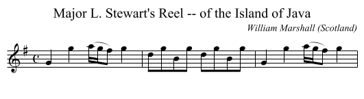 Major L. Stewart's Reel -- of the Island of Java - staff notation