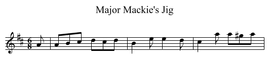 Major Mackie's Jig - staff notation