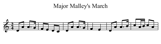 Major Malley's March - staff notation