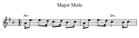 Major Mole - staff notation