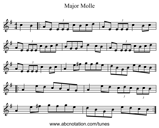 Major Molle - staff notation