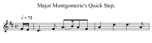 Major Montgomerie's Quick Step. - staff notation