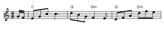 Major O'Flacherty - staff notation