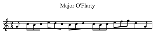 Major O'Flarty - staff notation