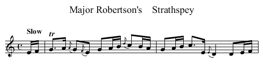 Major Robertson's    Strathspey - staff notation
