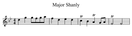 Major Shanly - staff notation