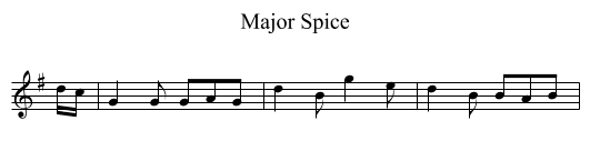 Major Spice - staff notation
