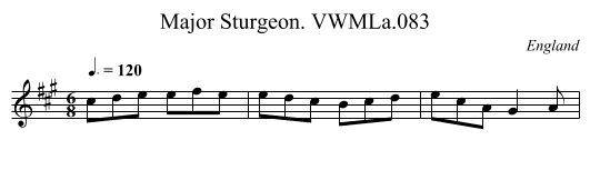 Major Sturgeon. VWMLa.083 - staff notation