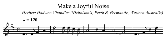 Make a Joyful Noise - staff notation