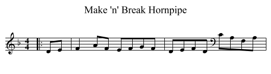 Make 'n' Break Hornpipe - staff notation