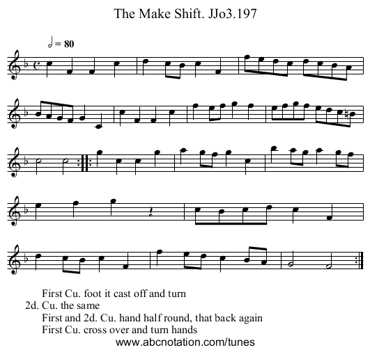 Make Shift. JJo3.197, The - staff notation