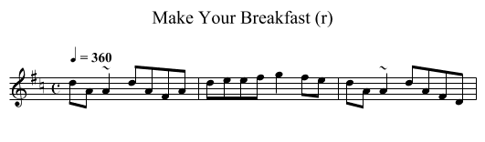 Make Your Breakfast (r) - staff notation