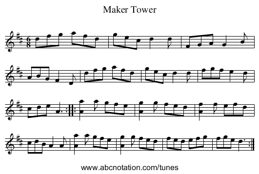 Maker Tower - staff notation