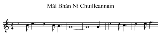 Mál Bhán Ní Chuilleannáin - staff notation