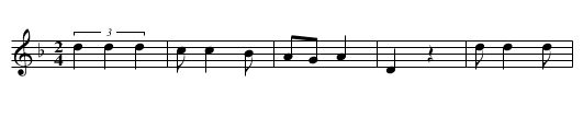 Mala ja frajera hodzinara - staff notation