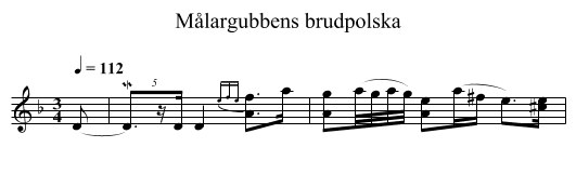 M&aring;largubbens brudpolska - staff notation