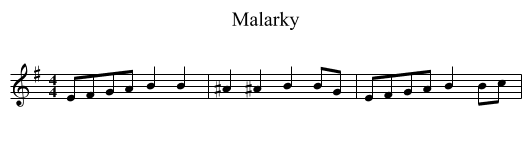 Malarky - staff notation