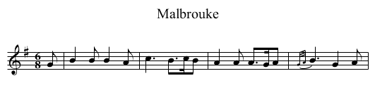 Malbrouke - staff notation