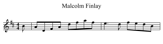 Malcolm Finlay - staff notation