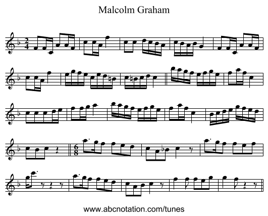 Malcolm Graham - staff notation