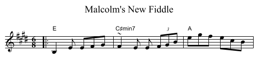 Malcolm's New Fiddle - staff notation