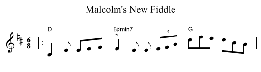 Malcolm's New Fiddle - staff notation