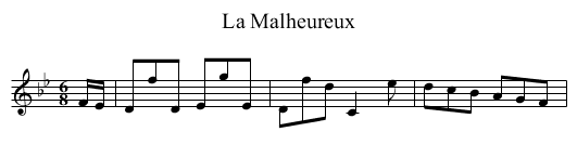 Malheureux, La - staff notation