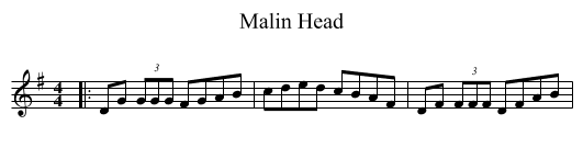 Malin Head - staff notation