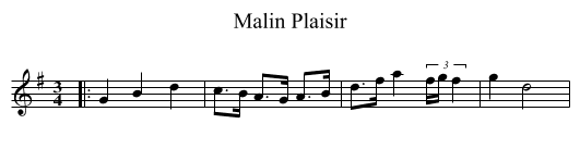 Malin Plaisir - staff notation