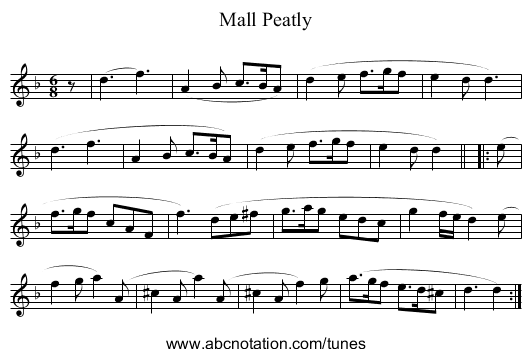 Mall Peatly - staff notation