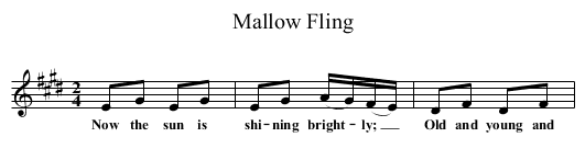 Mallow Fling - staff notation