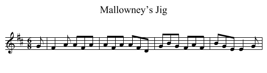 Mallowney’s Jig - staff notation